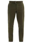 Matchesfashion.com Officine Gnrale - Paul Cotton-blend Twill Suit Trousers - Mens - Dark Green