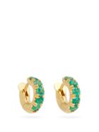 Matchesfashion.com Spinelli Kilcollin - Mini Macro Emerald & 18kt Gold Huggie Earrings - Womens - Green Gold