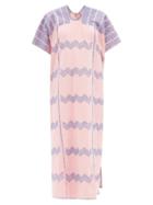 Pippa Holt - No. 418 Embroidered Cotton Kaftan - Womens - Pink Blue
