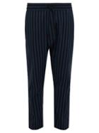 Matchesfashion.com Marrakshi Life - Relaxed Fit Striped Cotton Blend Trousers - Mens - Black Navy