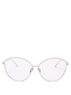 Matchesfashion.com Linda Farrow - Francis Cat-eye Gold-plated Titanium Glasses - Womens - Gold