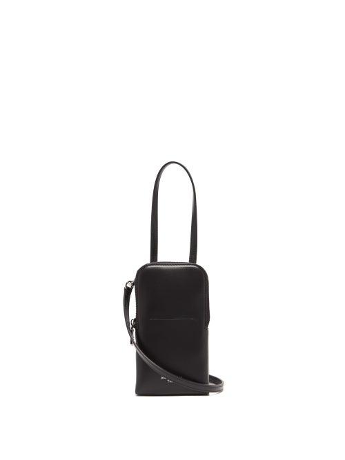 Matchesfashion.com Dolce & Gabbana - Embossed-logo Leather Crossbody Pouch - Mens - Black