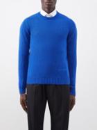 Alexander Mcqueen - Logo-embroidered Cashmere Sweater - Mens - Blue