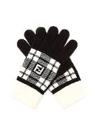 Fendi Ff Tartan Wool Gloves