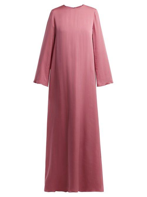Matchesfashion.com The Row - Antoi Round Neck Silk Tunic Dress - Womens - Pink