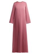 Matchesfashion.com The Row - Antoi Round Neck Silk Tunic Dress - Womens - Pink