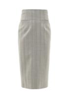 Matchesfashion.com Racil - Melissa Herringbone-wool Pencil Skirt - Womens - Grey