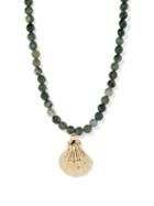 Ladies Jewellery By Alona - Beach Party Moss Agate & Gold-plated Necklace - Womens - Green Multi