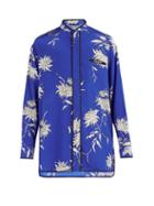 Matchesfashion.com Haider Ackermann - Floral Print Silk Shirt - Mens - Blue