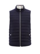 Brunello Cucinelli - Quilted Cashmere Gilet - Mens - Navy