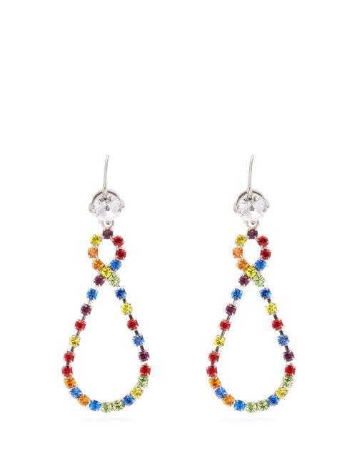 Matchesfashion.com Miu Miu - Infinity Rainbow Crystal Pear Drop Earrings - Womens - Multi