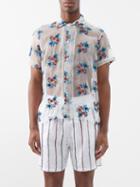 Bode - Short-sleeved Floral-embroidered Silk Shirt - Mens - Multi