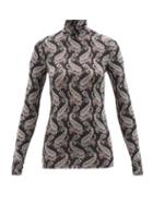 Isabel Marant - Lizyela Paisley-print Roll-neck Top - Womens - Black Multi