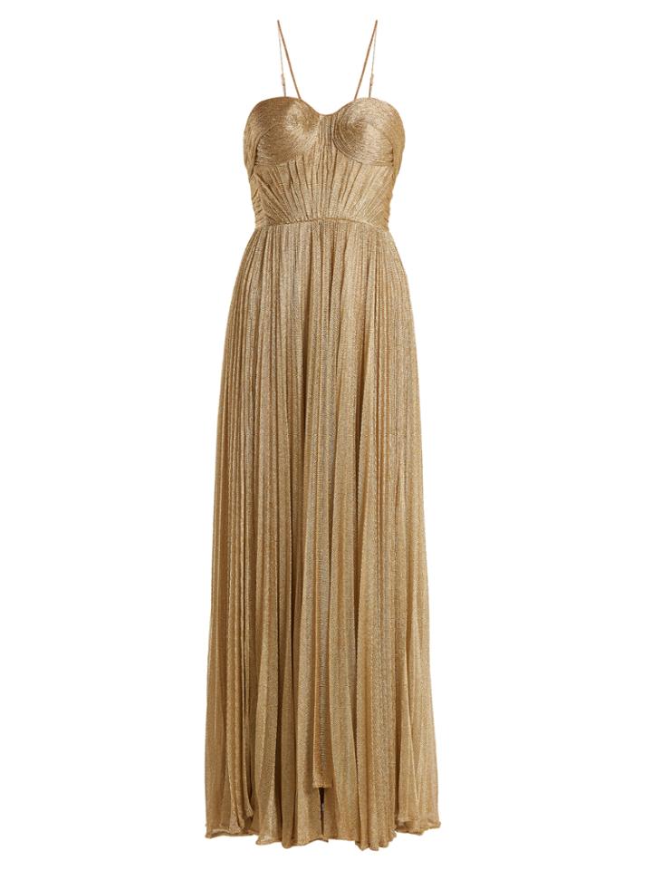 Maria Lucia Hohan Zaria Pleated Mesh Gown