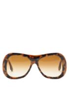 Matchesfashion.com Victoria Beckham - Flat-top Tortoiseshell Acetate Sunglasses - Womens - Brown Multi