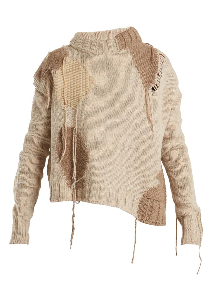 Acne Studios Ovira Asymmetric Patchwork Wool-blend Sweater