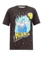 Matchesfashion.com Miu Miu - Unicorn Print Washed Cotton T Shirt - Womens - Black Multi