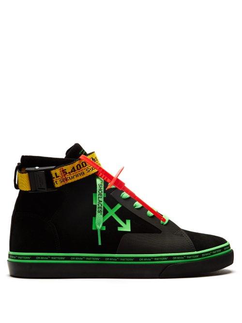 Matchesfashion.com Off-white - Logo Belt Strap High Top Suede Skate Trainers - Mens - Black