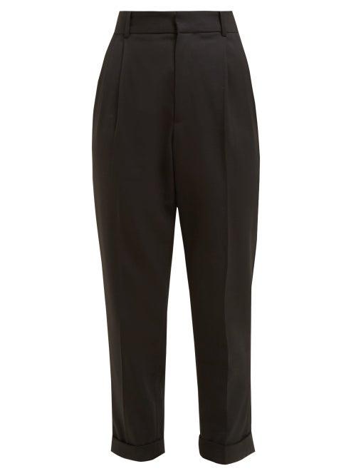 Matchesfashion.com Nili Lotan - Montana Pleated Twill Trousers - Womens - Black