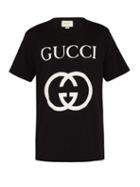 Matchesfashion.com Gucci - Logo-print Cotton T-shirt - Mens - Black White