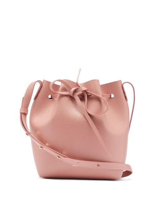 Matchesfashion.com Mansur Gavriel - Mini Saffiano-leather Bucket Bag - Womens - Light Pink