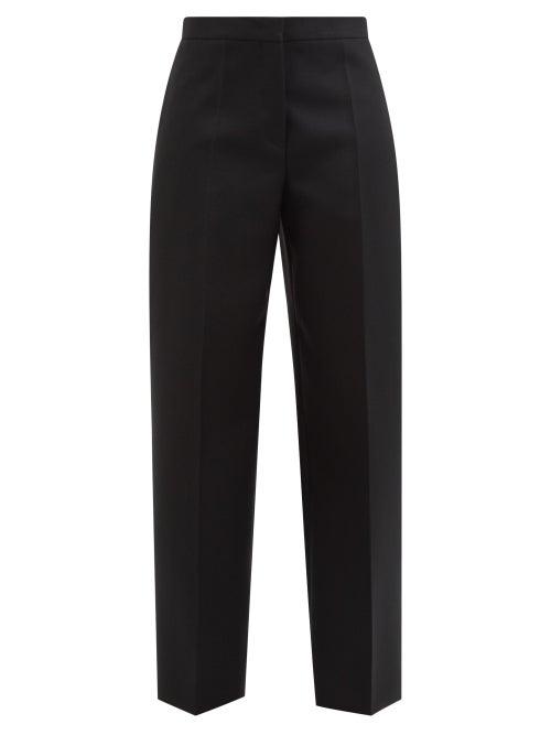 Jil Sander - High-rise Wool-crepe Wide-leg Trousers - Womens - Black