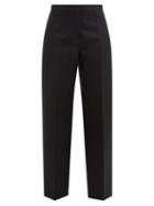 Jil Sander - High-rise Wool-crepe Wide-leg Trousers - Womens - Black