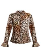 Rockins Leopard-print Silk Crepe De Chine Shirt