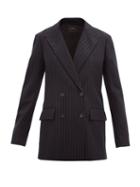 Matchesfashion.com Joseph - Jorgan Double-breasted Wool Blend-flannel Jacket - Womens - Navy