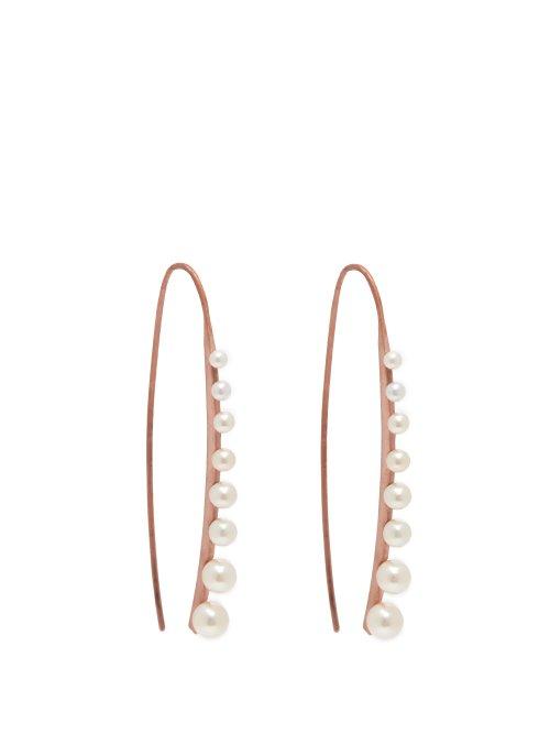 Matchesfashion.com Sophia Kokosalaki - Meteorfall Pearl & Rose Gold Earrings - Womens - Pearl