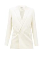 Matchesfashion.com Saint Laurent - Double-breasted Virgin-wool Jacket - Womens - Ivory