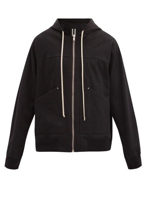 Matchesfashion.com Rick Owens - Patch-pocket Cotton-jersey Hooded Sweatshirt - Mens - Black