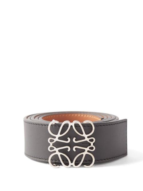Loewe - Anagram Leather Belt - Mens - Black