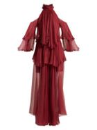 Matchesfashion.com Maria Lucia Hohan - Oksanna Silk Evening Gown - Womens - Dark Red