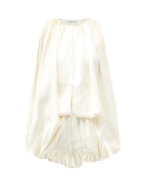 Matchesfashion.com Jw Anderson - Balloon-hem Floral-jacquard Top - Womens - Ivory