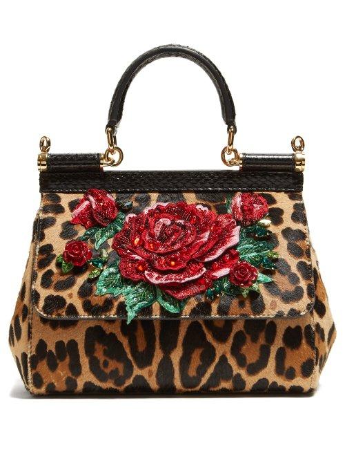 Matchesfashion.com Dolce & Gabbana - Sicily Leopard Print Cross Body Bag - Womens - Leopard