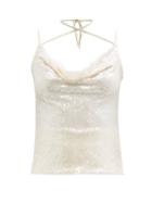 Ladies Rtw 16arlington - Adda Sequinned Crepe Top - Womens - Ivory