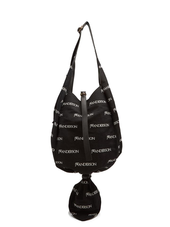 Jw Anderson Logo-print Knot Canvas Hobo Bag