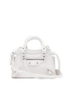 Matchesfashion.com Balenciaga - Neo Classic City Crocodile-effect Leather Bag - Womens - White
