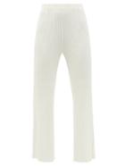 Matchesfashion.com Proenza Schouler - High-rise Rib-knitted Flared-leg Trousers - Womens - White