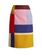 Matchesfashion.com Mary Katrantzou - Sigma Ottoman Colour Block Pencil Skirt - Womens - Multi
