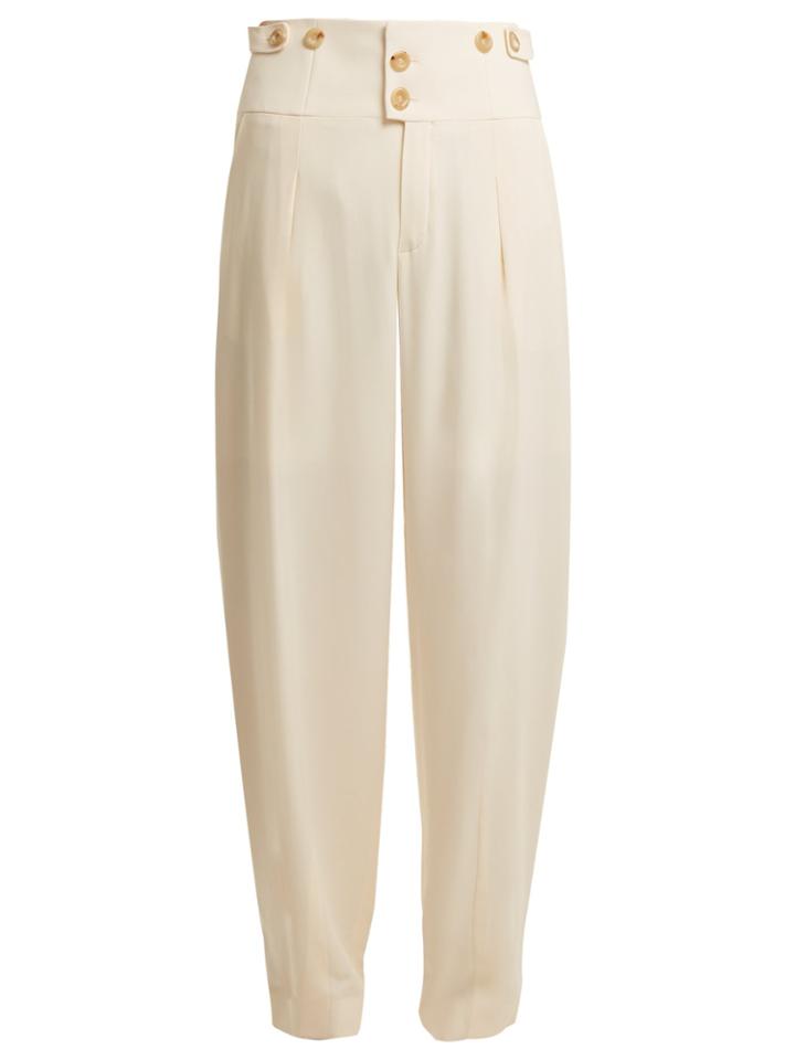 Chloé High-rise Tapered-leg Cady Trousers