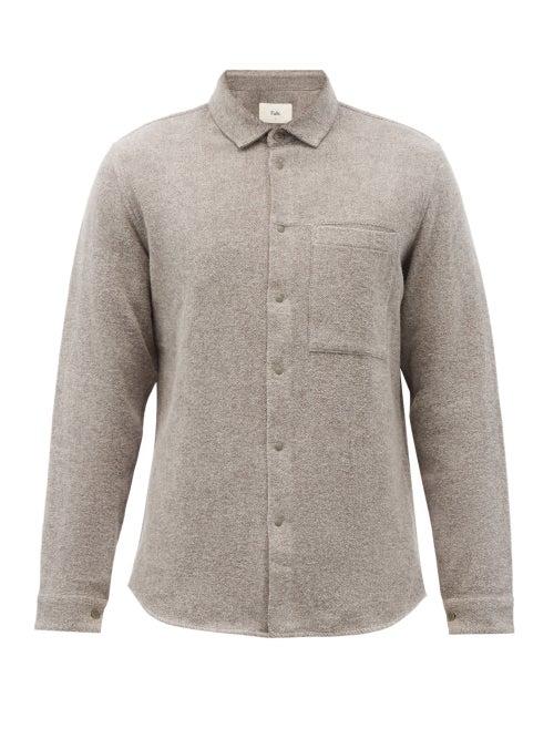 Matchesfashion.com Folk - Patch-pocket Panelled Cotton-twill Shirt - Mens - Khaki