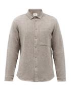 Matchesfashion.com Folk - Patch-pocket Panelled Cotton-twill Shirt - Mens - Khaki