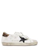Matchesfashion.com Golden Goose - Old School Velcro Logo-strap Leather Trainers - Womens - White Black