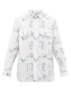 Matchesfashion.com Jacquemus - Felix Logo Embroidered Cotton Shirt - Mens - Blue White