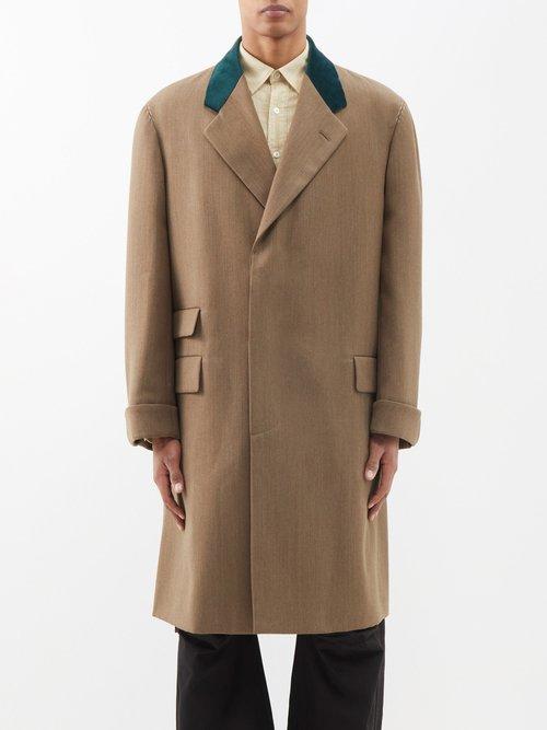 Maison Margiela - Wool Overcoat - Mens - Chestnut