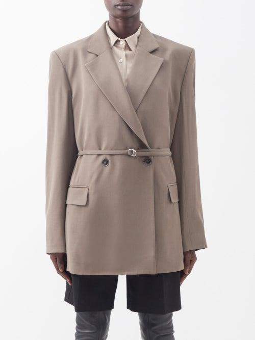 Acne Studios - Jamila Belted Twill Blazer - Womens - Taupe