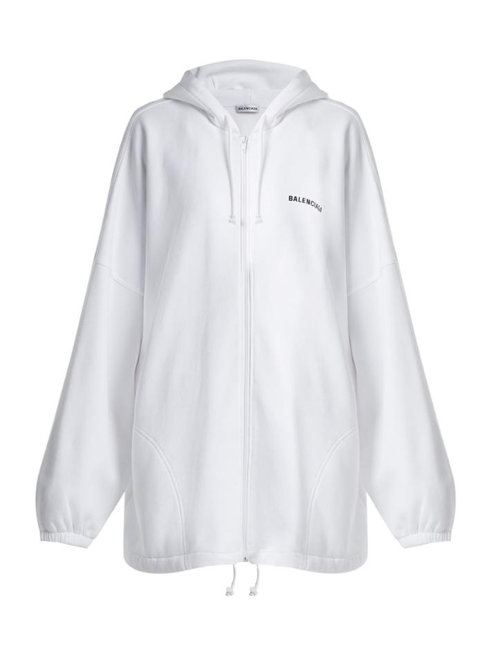 Balenciaga Oversized Logo-embroidered Cotton Hoodie
