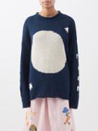 Story Mfg. - Twinsun Organic-cotton Sweater - Womens - Navy Print